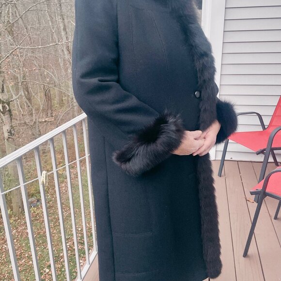 Fur-lined Vintage Wool Coat - Picture 3 of 5